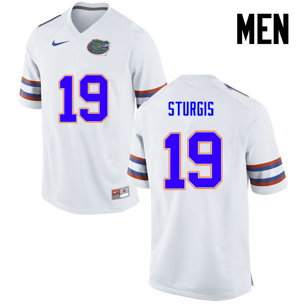Men Florida Gators #19 Caleb Sturgis College Football Jerseys-White